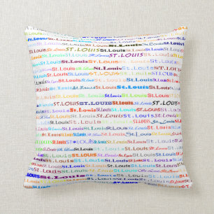 St. Louis Text Design II Throw Pillow