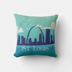 St.Louis vintage travel poster Throw Pillow