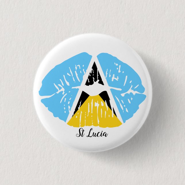 St Lucia  1 Inch Round Button (Front)