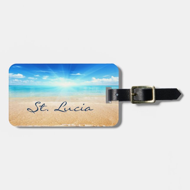 St. Lucia beach sunrise Luggage Tag (Front Horizontal)