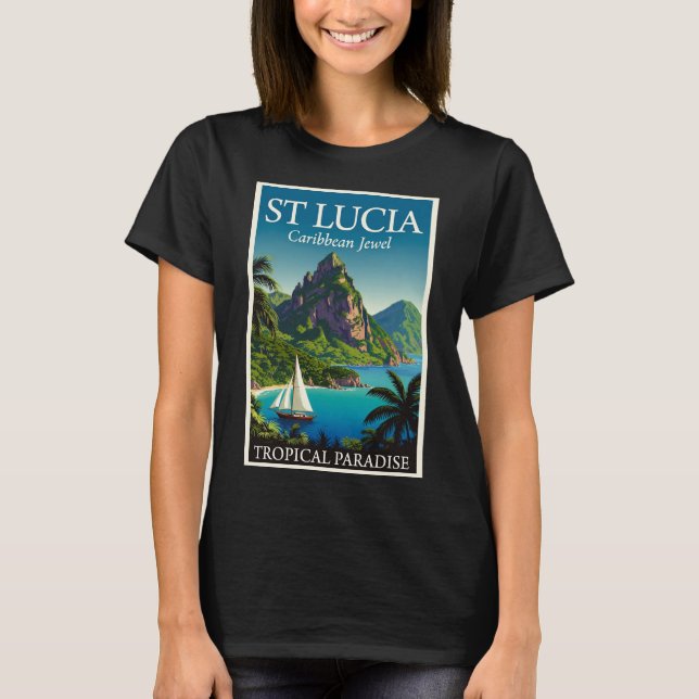 St Lucia Caribbean Jewel  T-Shirt (Front)
