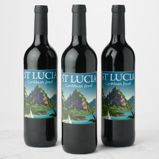 St Lucia Caribbean Jewel Wine Label