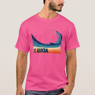 St Lucia Caribbean Retro Surf Sailing & Fishing Va T-Shirt