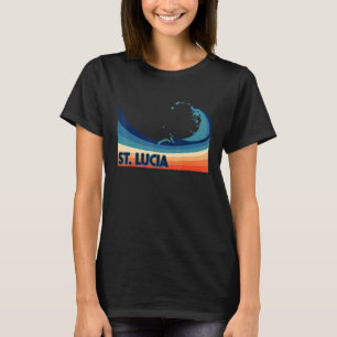 St Lucia Caribbean Retro Surf Sailing & Fishing Va T-Shirt