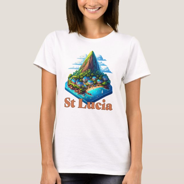 St Lucia Caribbean T-Shirt (Front)
