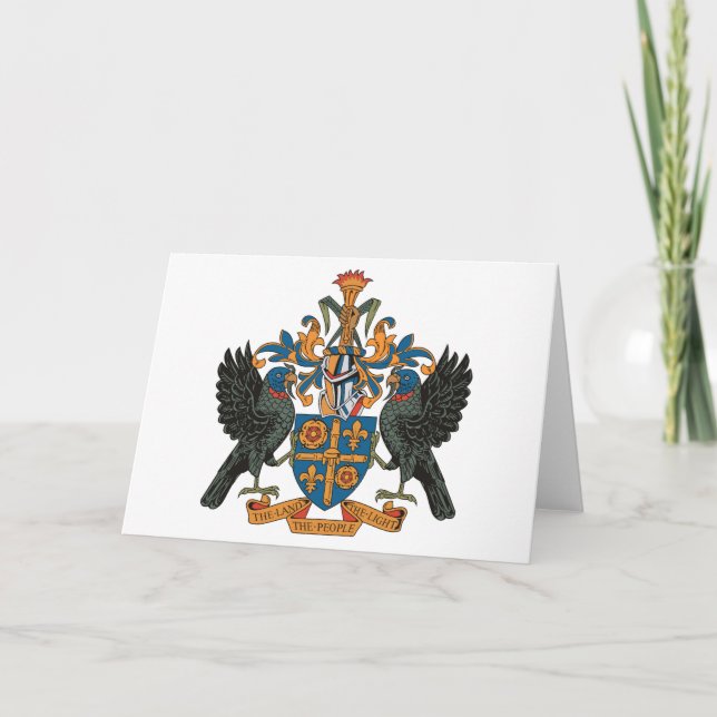 St. Lucia Coat of Arms Greeting Card (Front)