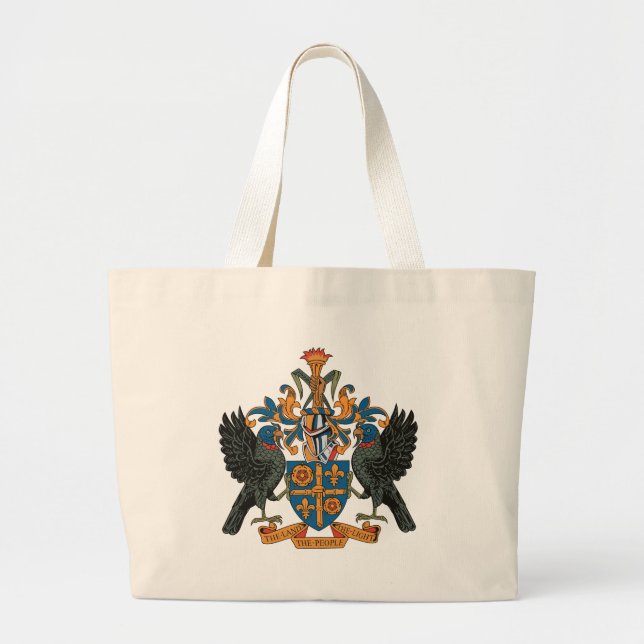 St. Lucia Coat of Arms Tote Bag (Front)