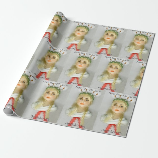 St. Lucia Day 173 Christmas JL Biel Wrapping Paper (Unrolled)