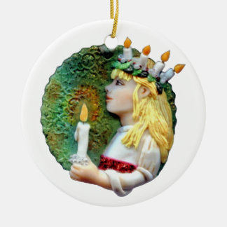St. Lucia Day Round 2013 Ceramic Ornament JL Biel