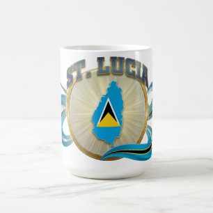 St. Lucia Emblem Caribbean Pride Fan Gear Coffee Mug