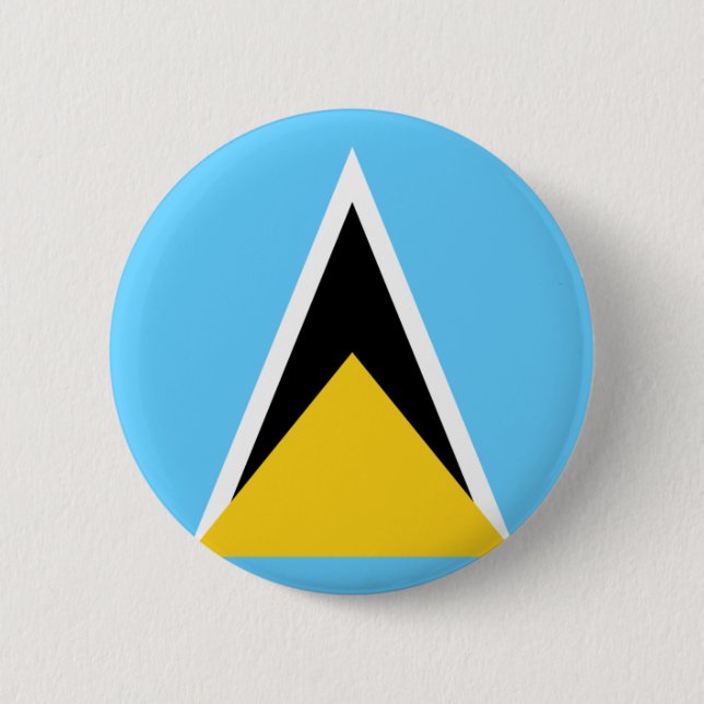 St Lucia Flag 2 Inch Round Button (Front)