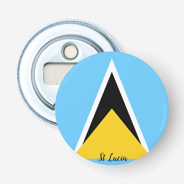 St Lucia Flag   Bottle Opener (Front)