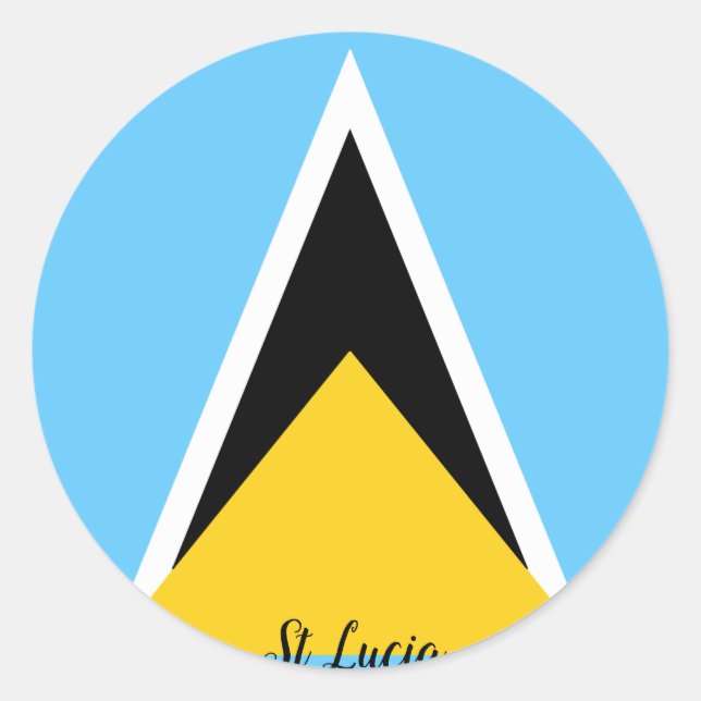 St Lucia Flag  Classic Round Sticker (Front)