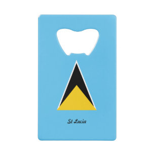 St Lucia  Flag Credit Card Bottle Opener