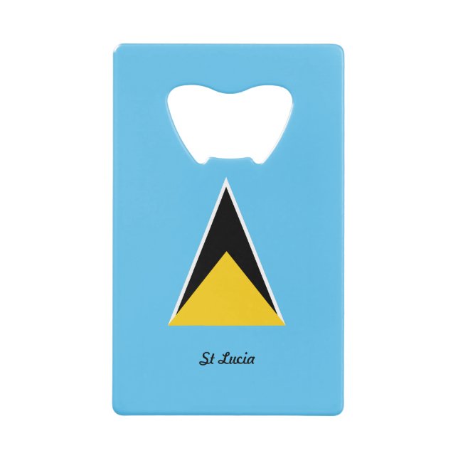 St Lucia  Flag Credit Card Bottle Opener (Front)
