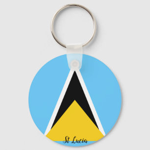 St Lucia Flag Keychain