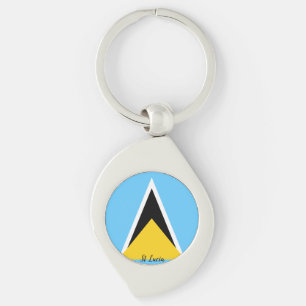 St Lucia Flag   Keychain