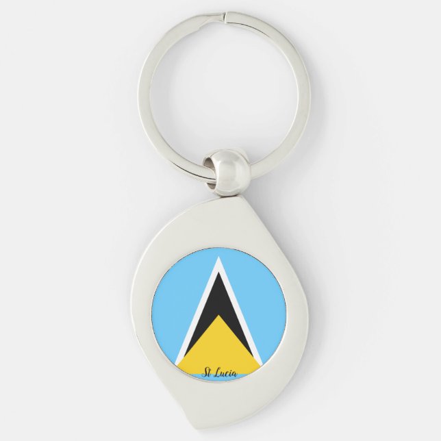 St Lucia Flag   Keychain (Front)
