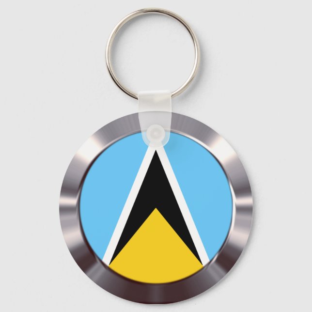 St Lucia Flag   Keychain (Front)