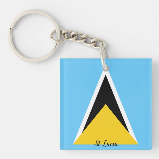 St Lucia Flag   Keychain (Front)