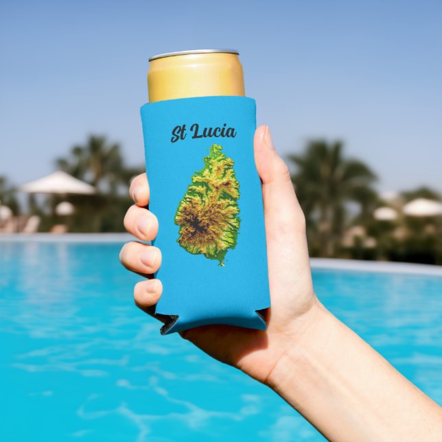 St Lucia Flag  Seltzer Can Cooler (In Situ Pool)