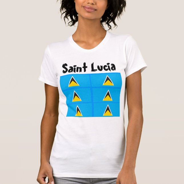 St. Lucia flag t-shirts (Front)