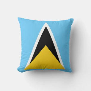 St Lucia Flag Throw Pillow