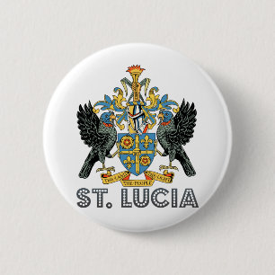 St. Lucia High Quality Coat of Arms 2 Inch Round Button