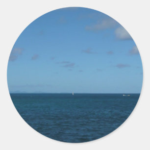 St. Lucia Horizon Blue Ocean Classic Round Sticker