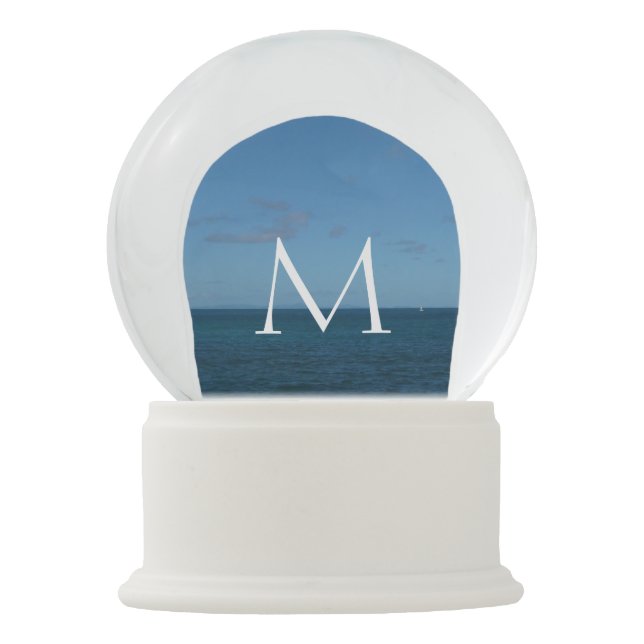 St. Lucia Horizon Blue Ocean Snow Globe (Front)