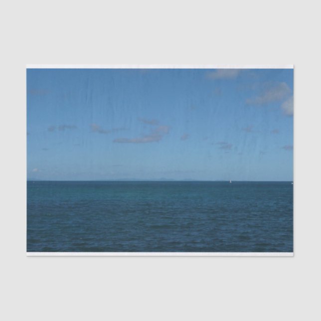 St. Lucia Horizon Blue Ocean Tissue Paper (Front)