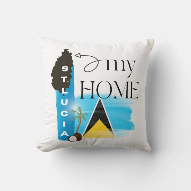 St Lucia  My Home  Throw Pillow (Front)