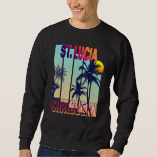 St Lucia Retro Vintage Style Palm Tree Sweatshirt