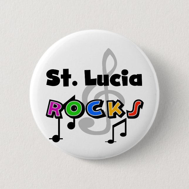 St. Lucia Rocks 2 Inch Round Button (Front)