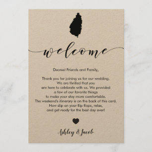 St. Lucia Wedding Welcome Letter & Itinerary Card