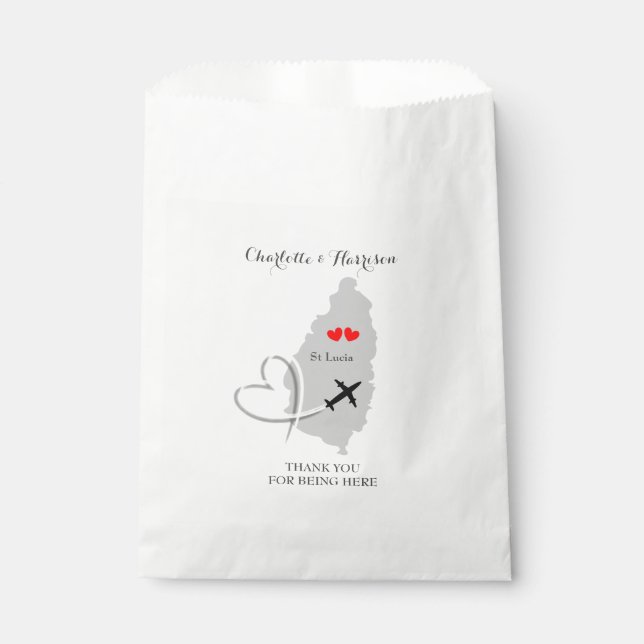 St Lucia Weddings Celebration Favour Bag (Front)