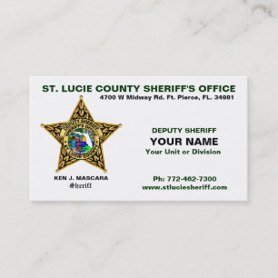 St. Lucie County Sheriff Business Card