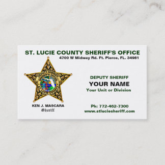 St. Lucie County Sheriff Business Card