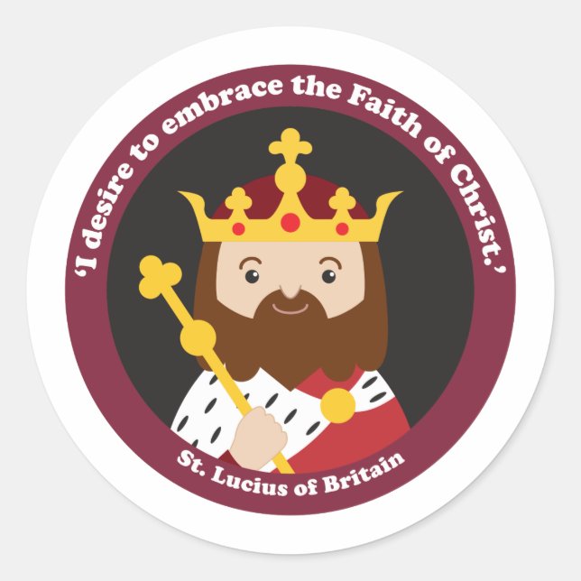 St. Lucius of Britain Classic Round Sticker (Front)