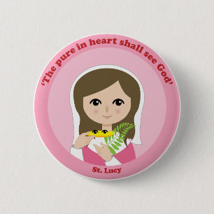 St. Lucy 2 Inch Round Button