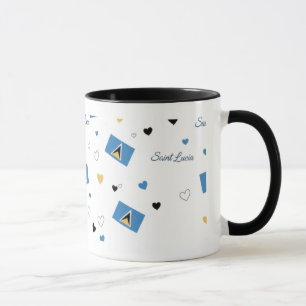 St. Luica Roots Pattern Mug   Caribbean Flag