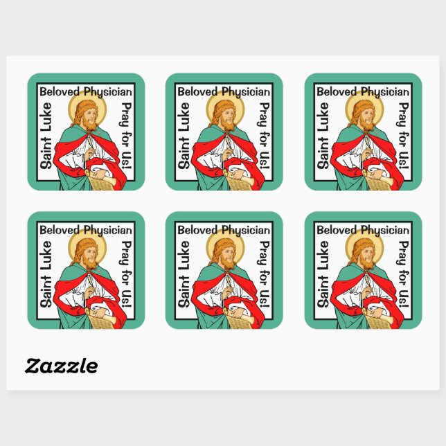 St. Luke, Beloved Physician (RLS 08; MedVers.) Square Sticker (Sheet)