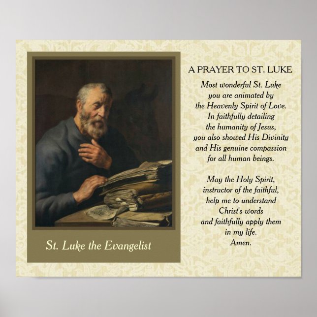 St. Luke Catholic Patron Saint of Physicians Poster (Front)