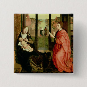St. Luke Drawing a Portrait of the Virgin 2 Inch Square Button