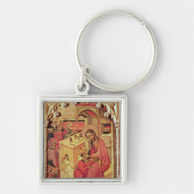 St. Luke Operating on a Man's Head, c.1400-30 Keychain (Front)