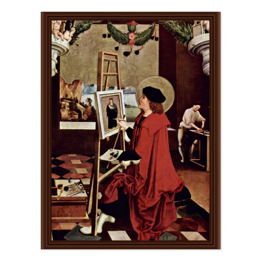 St. Luke Painting The Madonna Altar Wings Postcard