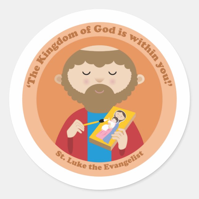 St. Luke the Evangelist Classic Round Sticker (Front)