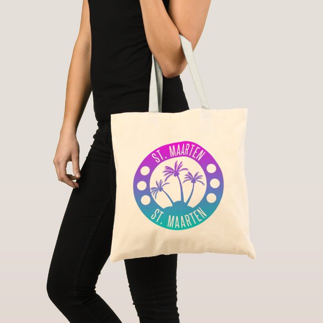 St. Maarten Blue Gradient Sint Martin Tote Bag (Front (Product))