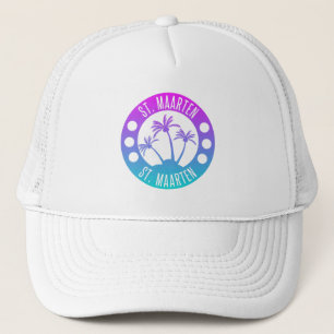 St. Maarten Blue Gradient Sint Martin Trucker Hat