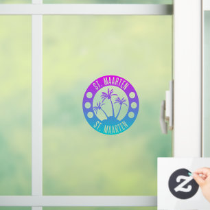 St. Maarten Blue Gradient Sint Martin Window Cling